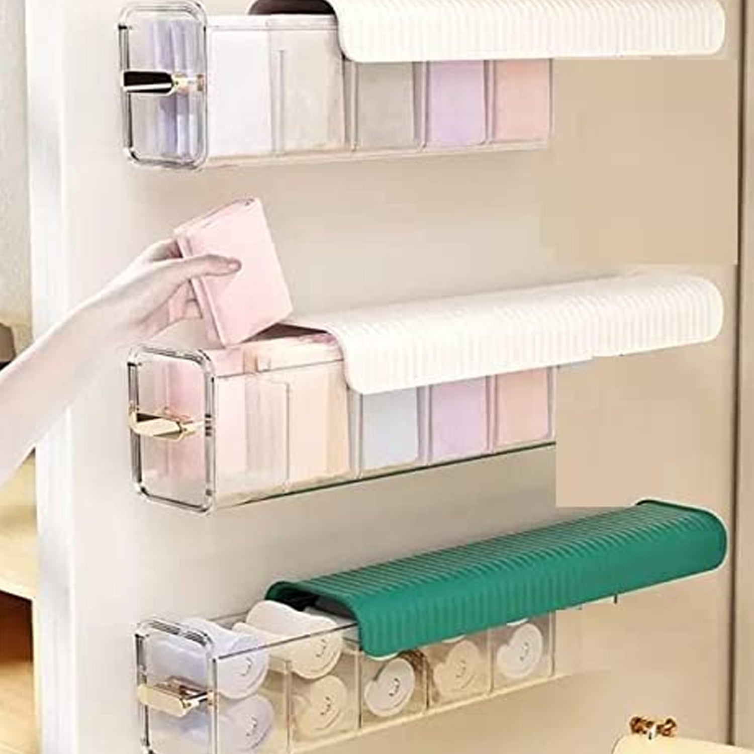 7877 Quirk Drawer Underwear Organizer Divider, Wall Mount 5 Cell Drawer Storage Boxes and Acrylic Organizers for Lingerie, Socks, Ties, Data Cable, Spices Organization and Storage. DeoDap 7877 Quirk Drawer Underwear Organizer Divider, Wall Mount 5 Cell Drawer Storage Boxes and Acrylic Organizers for Lingerie, Socks, Ties, Data Cable, Spices Organization and Storage. DeoDap